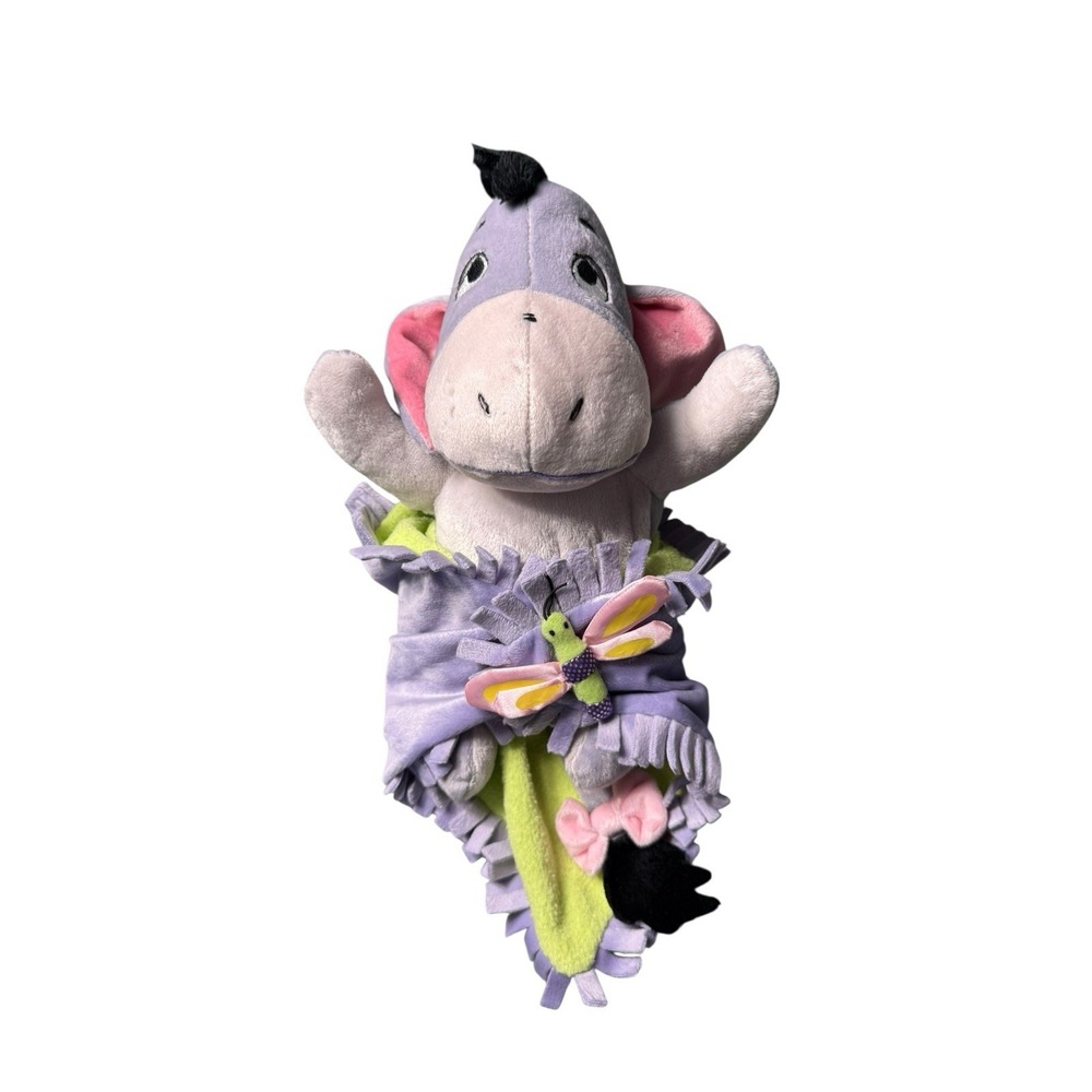 Disney Parks Babies Eeyore‎ Blanket Lovey W/Butterfly 10" Plush Winnie the Pooh
